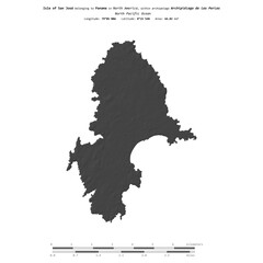 Isle of San Jose. Panama. Shape on white. Bilevel © zelwanka