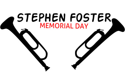 Stephen Foster Memorial Day, with trumpet silhouette, January 13