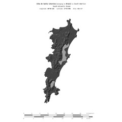 Ilha de Santa Catarina. Brazil. Shape on white. Bilevel © zelwanka
