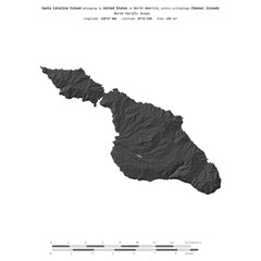 Santa Catalina Island. United States. Shape on white. Bilevel © zelwanka
