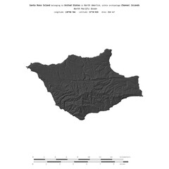 Santa Rosa Island. United States. Shape on white. Bilevel © zelwanka