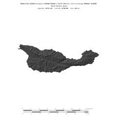 Santa Cruz Island. United States. Shape on white. Bilevel © zelwanka