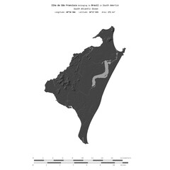 Ilha de Sao Francisco. Brazil. Shape on white. Bilevel © zelwanka