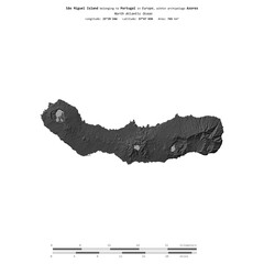 Sao Miguel Island. Portugal. Shape on white. Bilevel © zelwanka