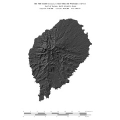 Sao Tome Island. Sao Tome and Principe. Shape on white. Bilevel © zelwanka