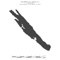 Pulau Sebangka. Indonesia. Shape on white. Bilevel © zelwanka
