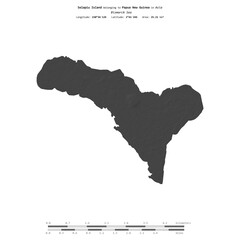 Selapiu Island. Papua New Guinea. Shape on white. Bilevel © zelwanka