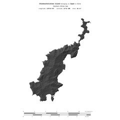 Shimokoshikishima Island. Japan. Shape on white. Bilevel © zelwanka