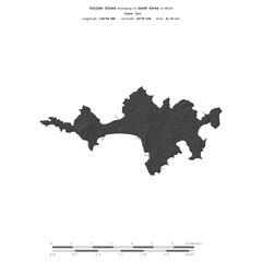 Sinjido Island. South Korea. Shape on white. Bilevel © zelwanka