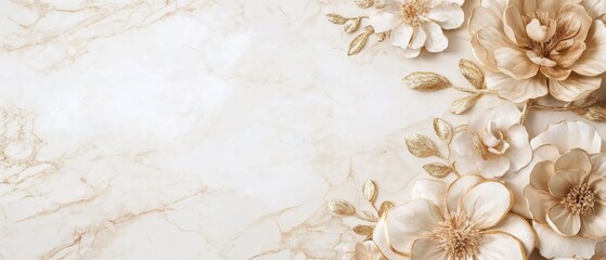 Elegant Golden Frame with Floral Accents