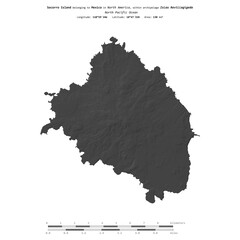 Socorro Island. Mexico. Shape on white. Bilevel © zelwanka