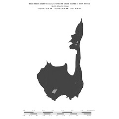 South Caicos Island. Turks and Caicos Islands. Shape on white. Bilevel © zelwanka