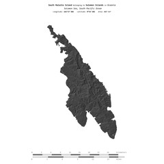 South Malaita Island. Solomon Islands. Shape on white. Bilevel © zelwanka