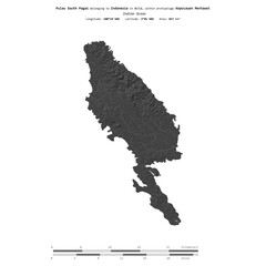 Pulau South Pagai. Indonesia. Shape on white. Bilevel © zelwanka