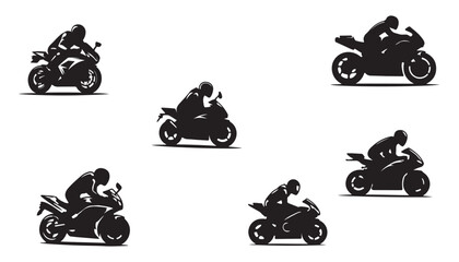 Obraz premium Motorsport black Logo Designs Inspiration. Motorcycle Logo vector illustration design black and white art