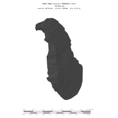 Pulau Tapat. Indonesia. Shape on white. Bilevel © zelwanka