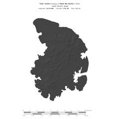 Tatau Island. Papua New Guinea. Shape on white. Bilevel © zelwanka