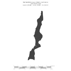 Ilha Taua-Mirim. Brazil. Shape on white. Bilevel © zelwanka