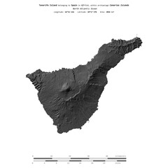 Tenerife Island. Spain. Shape on white. Bilevel © zelwanka