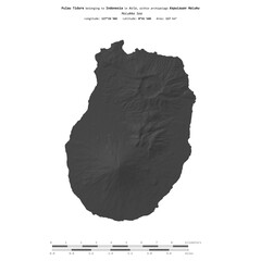 Pulau Tidore. Indonesia. Shape on white. Bilevel © zelwanka