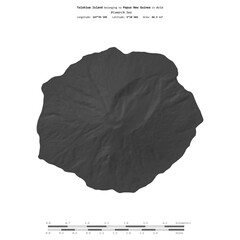Tolokiwa Island. Papua New Guinea. Shape on white. Bilevel © zelwanka