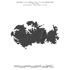 Pulau Togean. Indonesia. Shape on white. Bilevel © zelwanka