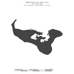 Tongatapu Island. Tonga. Shape on white. Bilevel © zelwanka