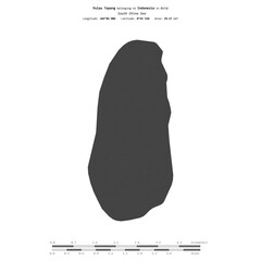 Pulau Topang. Indonesia. Shape on white. Bilevel © zelwanka