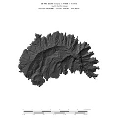 Ua Huka Island. France. Shape on white. Bilevel © zelwanka