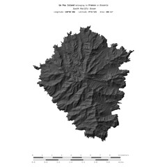 Ua Pou Island. France. Shape on white. Bilevel © zelwanka