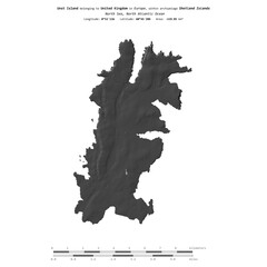 Unst Island. United Kingdom. Shape on white. Bilevel © zelwanka
