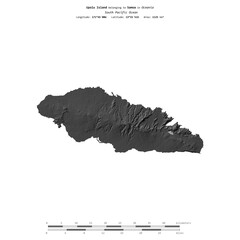 Upolu Island. Samoa. Shape on white. Bilevel © zelwanka