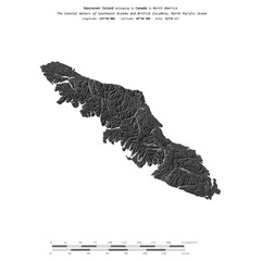 Vancouver Island. Canada. Shape on white. Bilevel © zelwanka