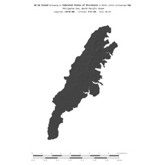 Wa'ab Island. Federated States of Micronesia. Shape on white. Bilevel © zelwanka