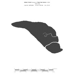 Wabuda Island. Papua New Guinea. Shape on white. Bilevel © zelwanka