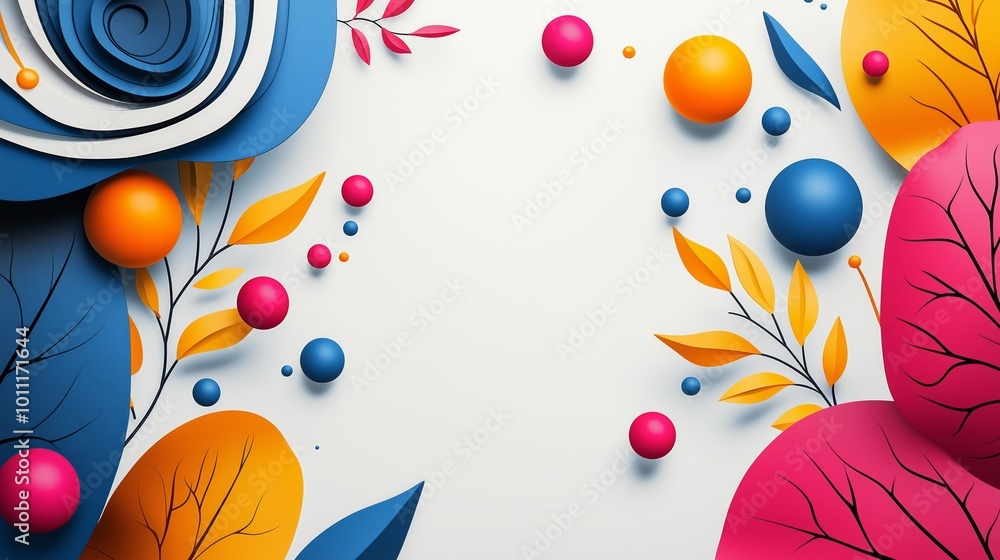 Poster modern abstract design with colorful elements
