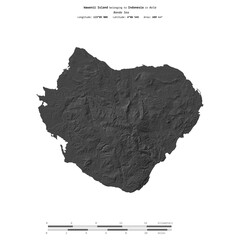 Wawonii Island. Indonesia. Shape on white. Bilevel © zelwanka