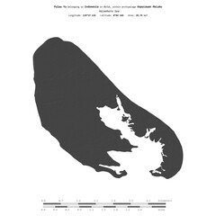Pulau Yu. Indonesia. Shape on white. Bilevel © zelwanka