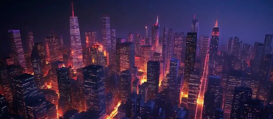 Obraz premium Nighttime Cityscape