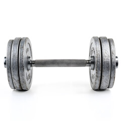 Naklejka premium Black Fitness Dumbbell Isolated On White Background