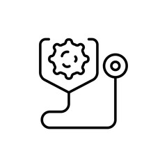 Cancer treatment outline icons, minimalist vector illustration ,simple transparent graphic element .Isolated on white background