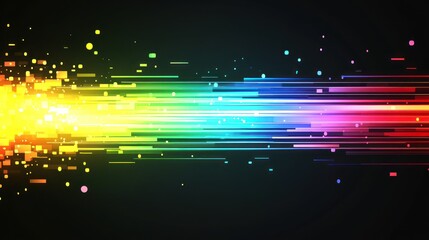 Colorful abstract lines with dots representing motion and energy.