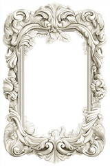Luxury of Victorian frame. ornate blank frame for the design of banknote in baroque style, vector illustration on white background, pastel colors.