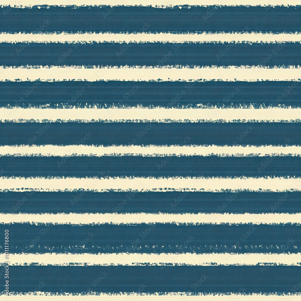 Poster an elegant and classic striped seamless pattern in shades of blue and beige. the horizontal lines cr