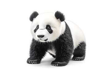 Cute panda isolated on white background