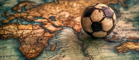 Soccer Ball on World Map