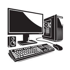 Fototapeta premium Computer Setup Desk Icon