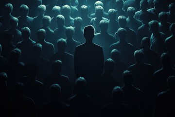 Obraz premium Striking Figure Highlighted in a Crowd