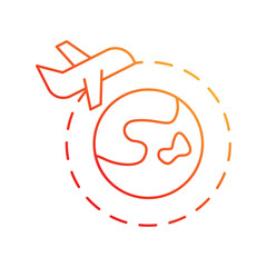 Travel World gradient icon with white background vector stock illustration