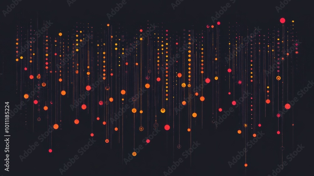 Poster ai code, featuring simple, elegant lines of code and abstract symbols on a dark background